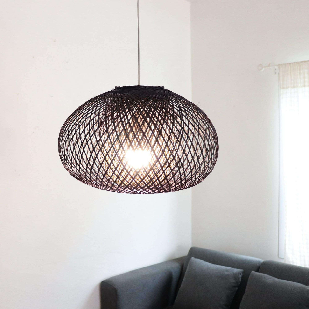 BLACK A WA - Black Bamboo Pendant Light Shade