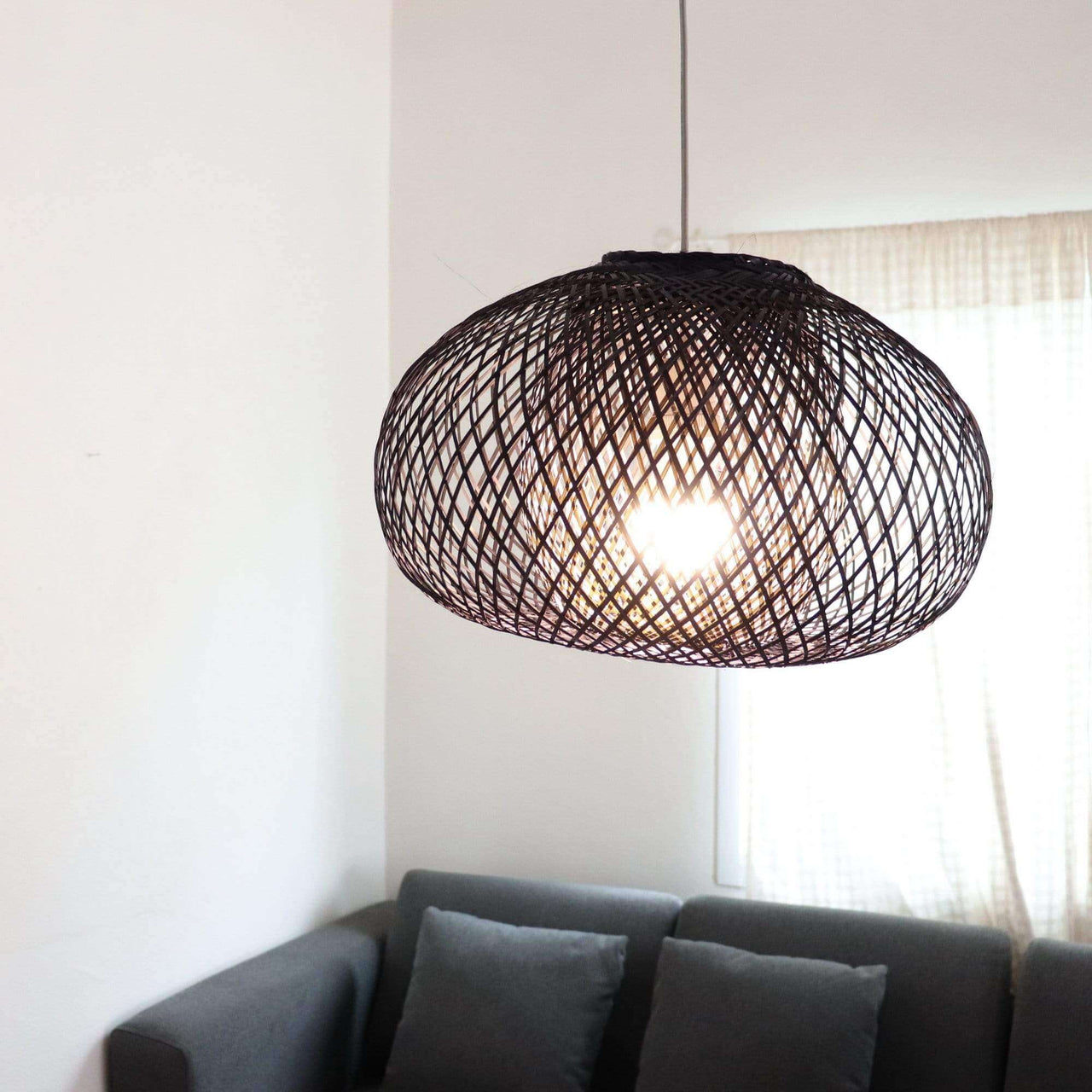 BLACK A WA - Black Bamboo Pendant Light Shade