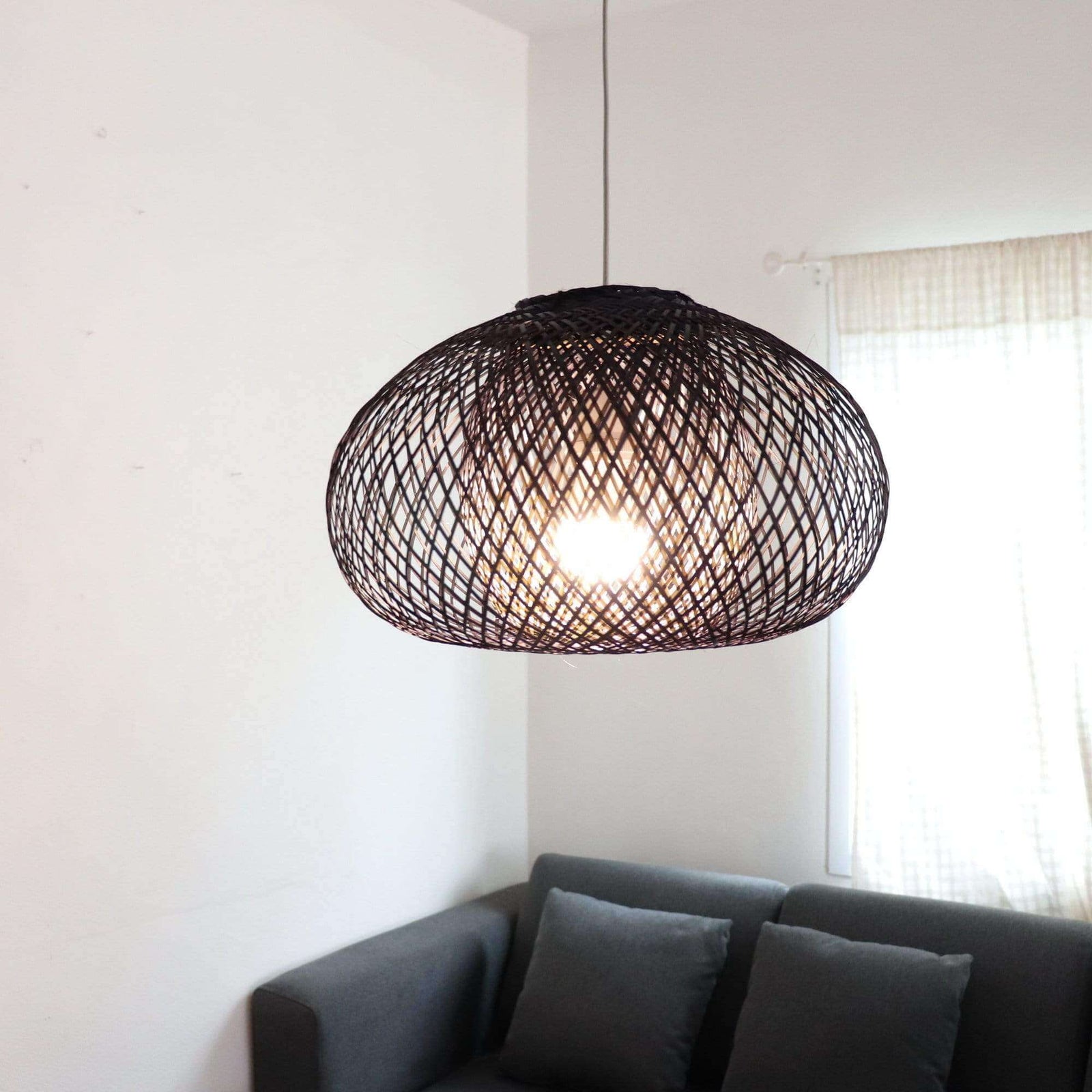 BLACK A WA - Black Bamboo Pendant Light Shade