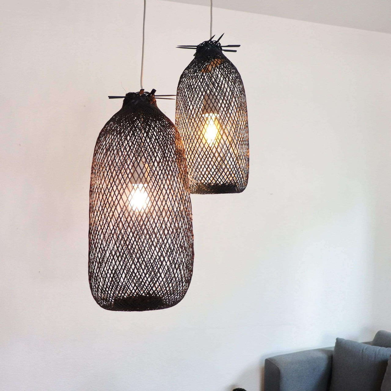 Teeraya - Black Bamboo Pendant Light (Black)