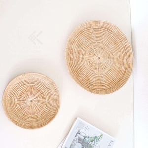 THAIHOMESHOP Baskets & Trays DAORUNG - ROUND RATTAN PLATE set of 2