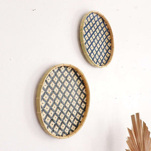 A TI NUCH - Wall Art Décor Hanging Set of 2 (Black and Blue)