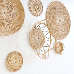 CHA YUN - Rattan Wall Hanging Set, Boho Decor, Handcrafted Home Accents