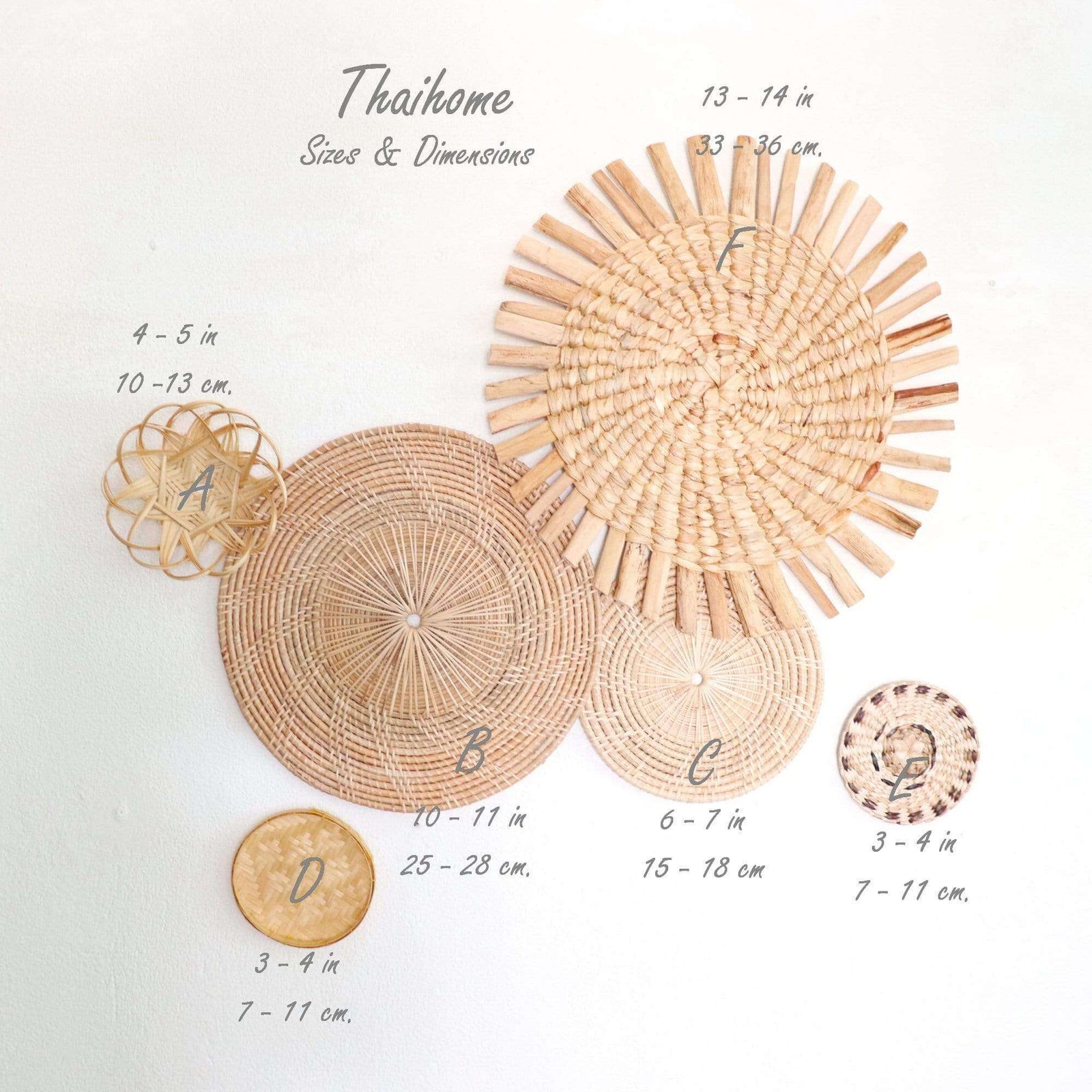 NUT WA DEE - Rattan, Bamboo, Sea Grass, and Banana (Set of 6)