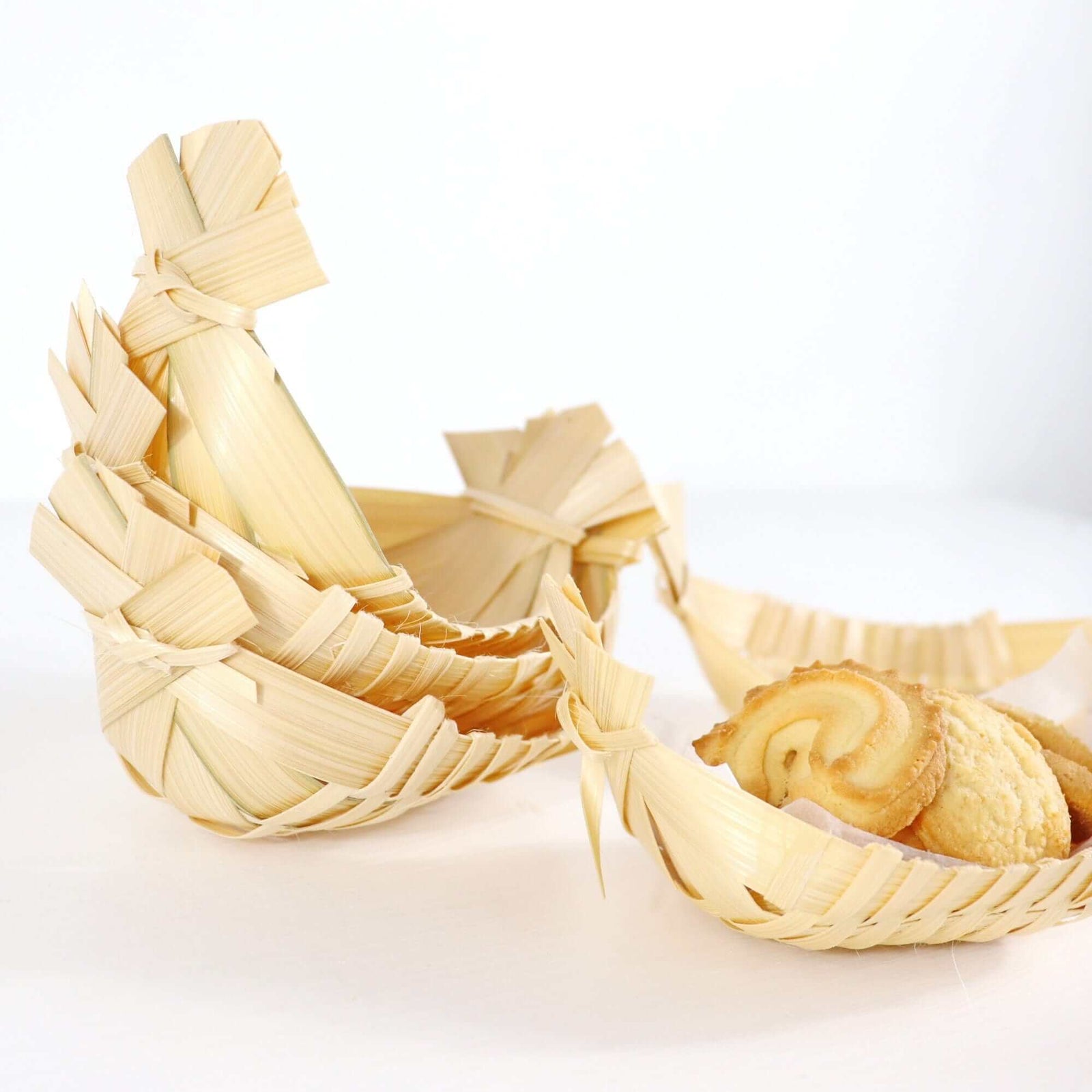 A SHI RA- Boat Bamboo Basket (Set of 12)