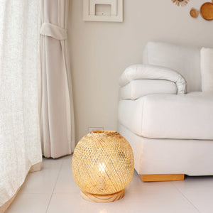 CHI NA Bamboo Weaving Table Lamp - Organic Elegance Illuminated