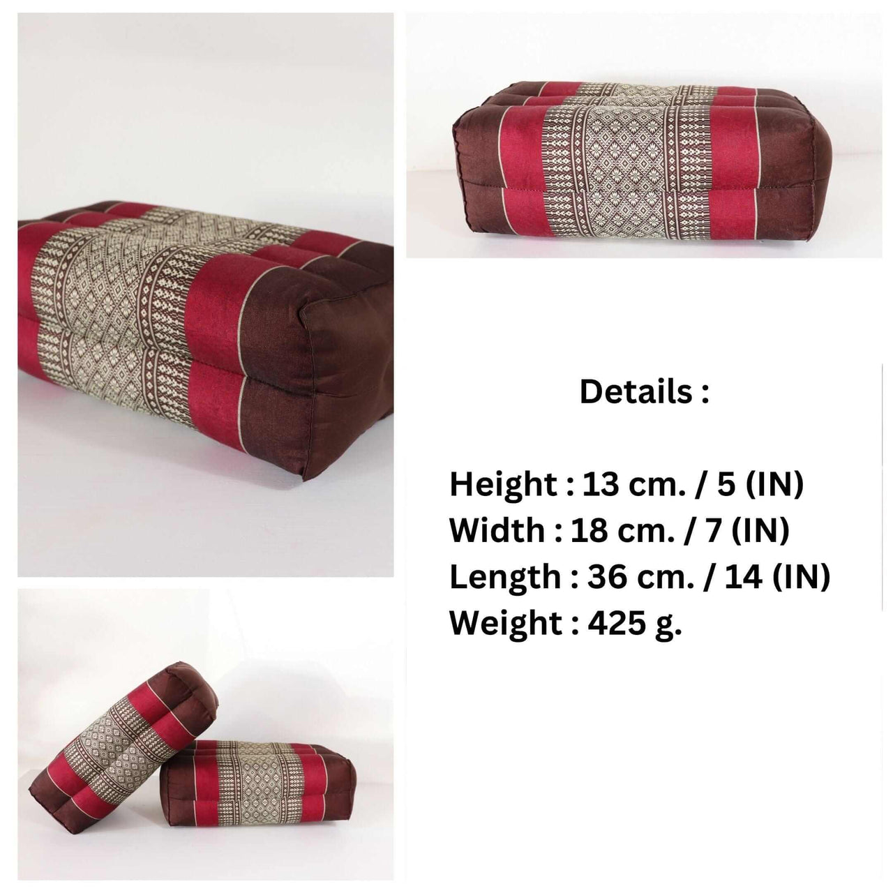 CHA RIN THIP - Supreme Comfort Thai Meditation and Yoga Cushion (14x7x5 Inches)