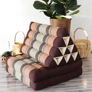THAIHOME Cushion KORN KA NOK - Thai Kapok 2-Fold Floor Cushion with Triangle Recliner Cushion
