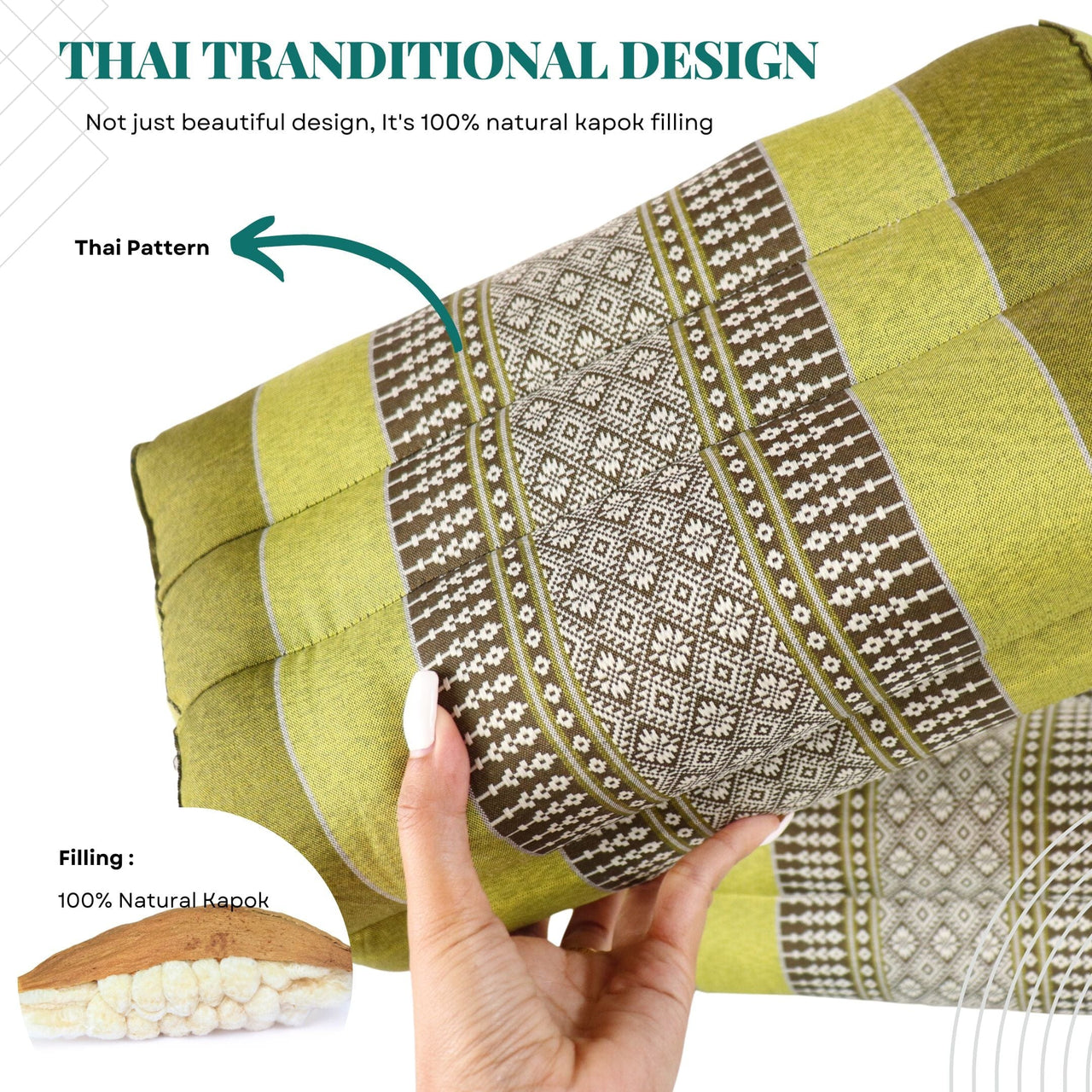 THA NAN YA - Supreme Comfort Thai Meditation and Yoga Cushion (14x7x5 Inches)