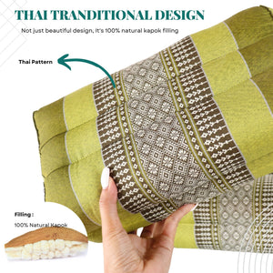 THAIHOME Cushion THA NAN YA - Thai Kapok Yoga Pillow - Firm and Comfortable Support for Yoga, Pilates, and Meditation