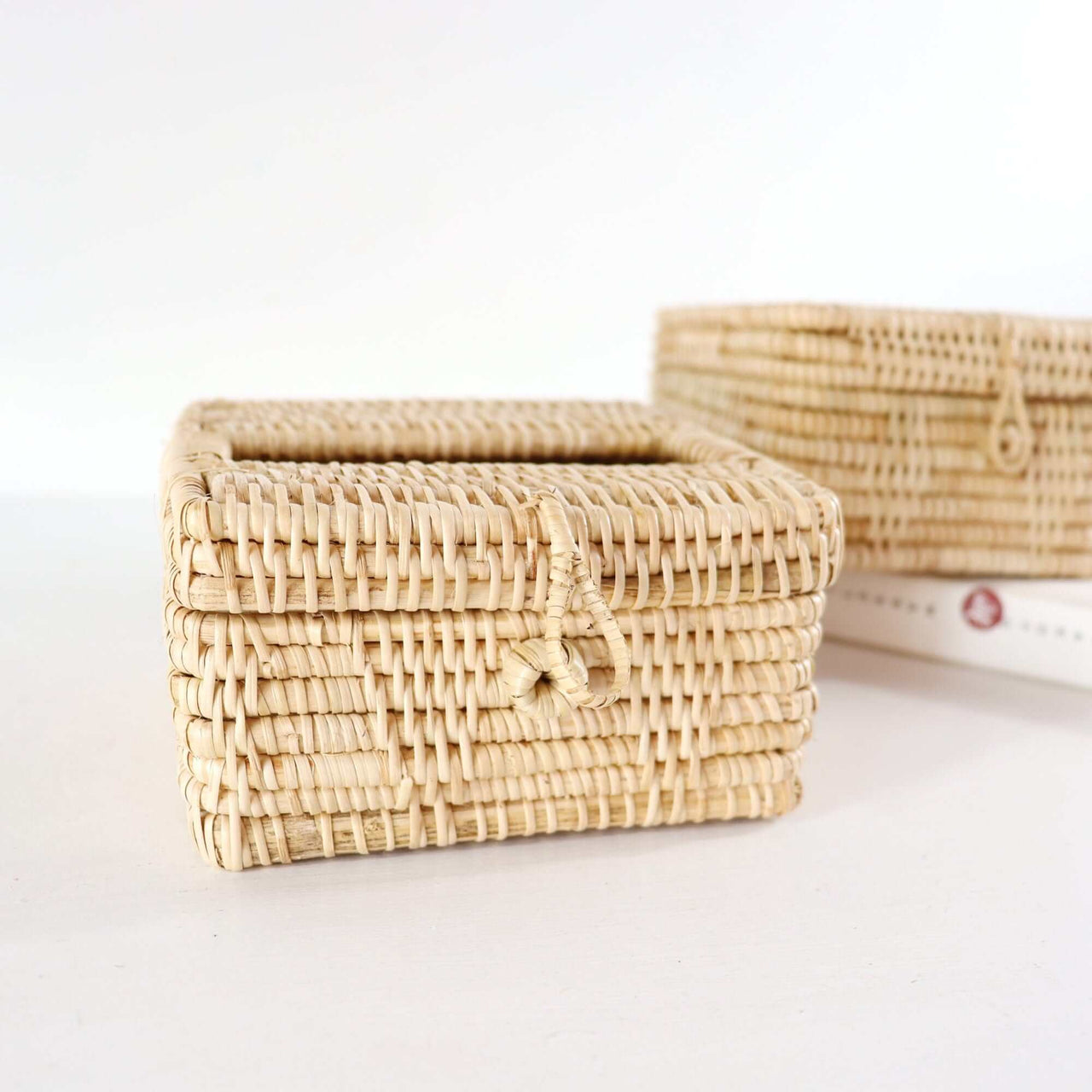 A KEE RA-Square Rattan Tissue Box Cover