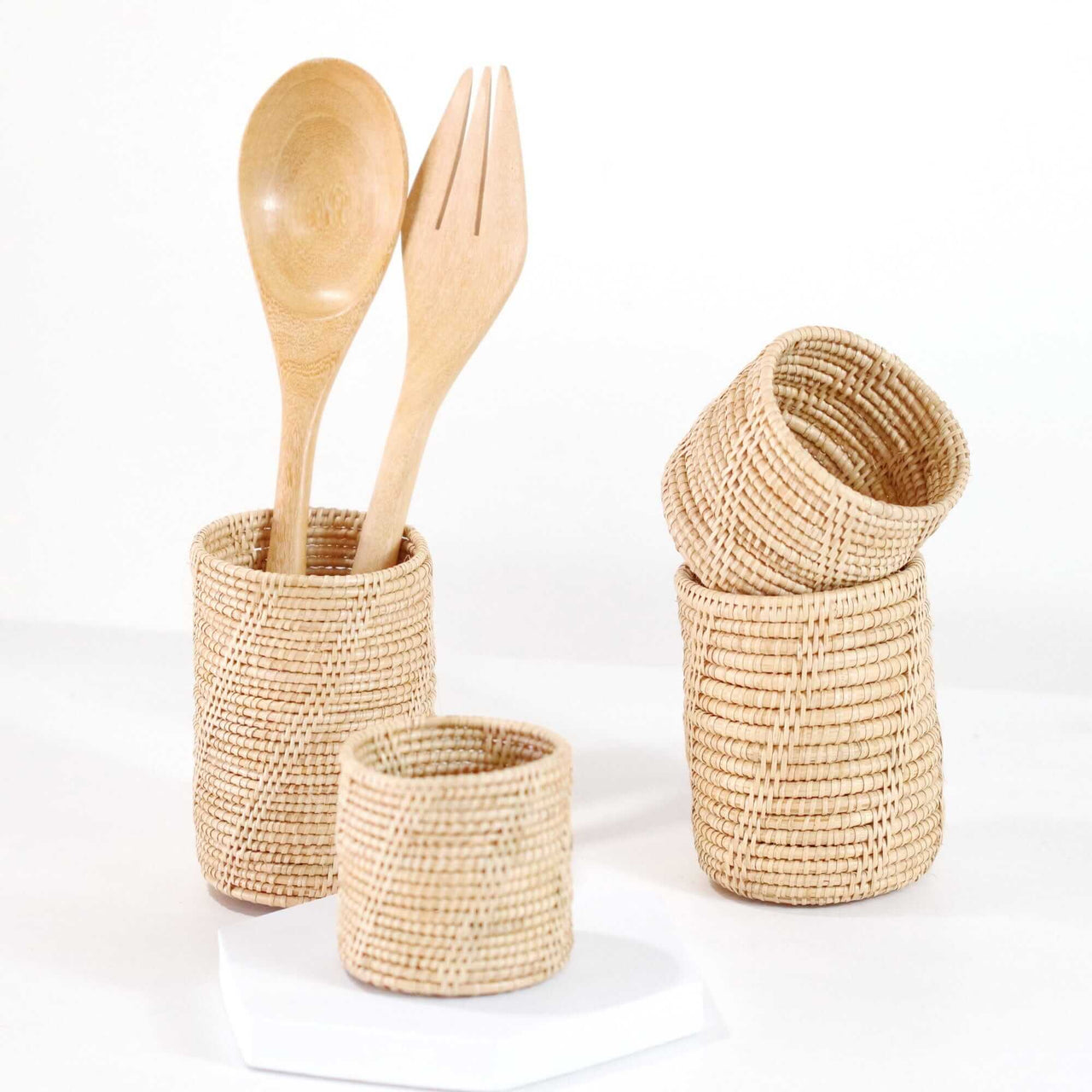SANDEE - Rattan Utensil Holder