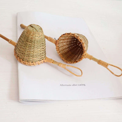 Colador de té de bambú tejido a mano, natural, 26x3 cm, set de 2 o 1 pieza | NI RIN DA