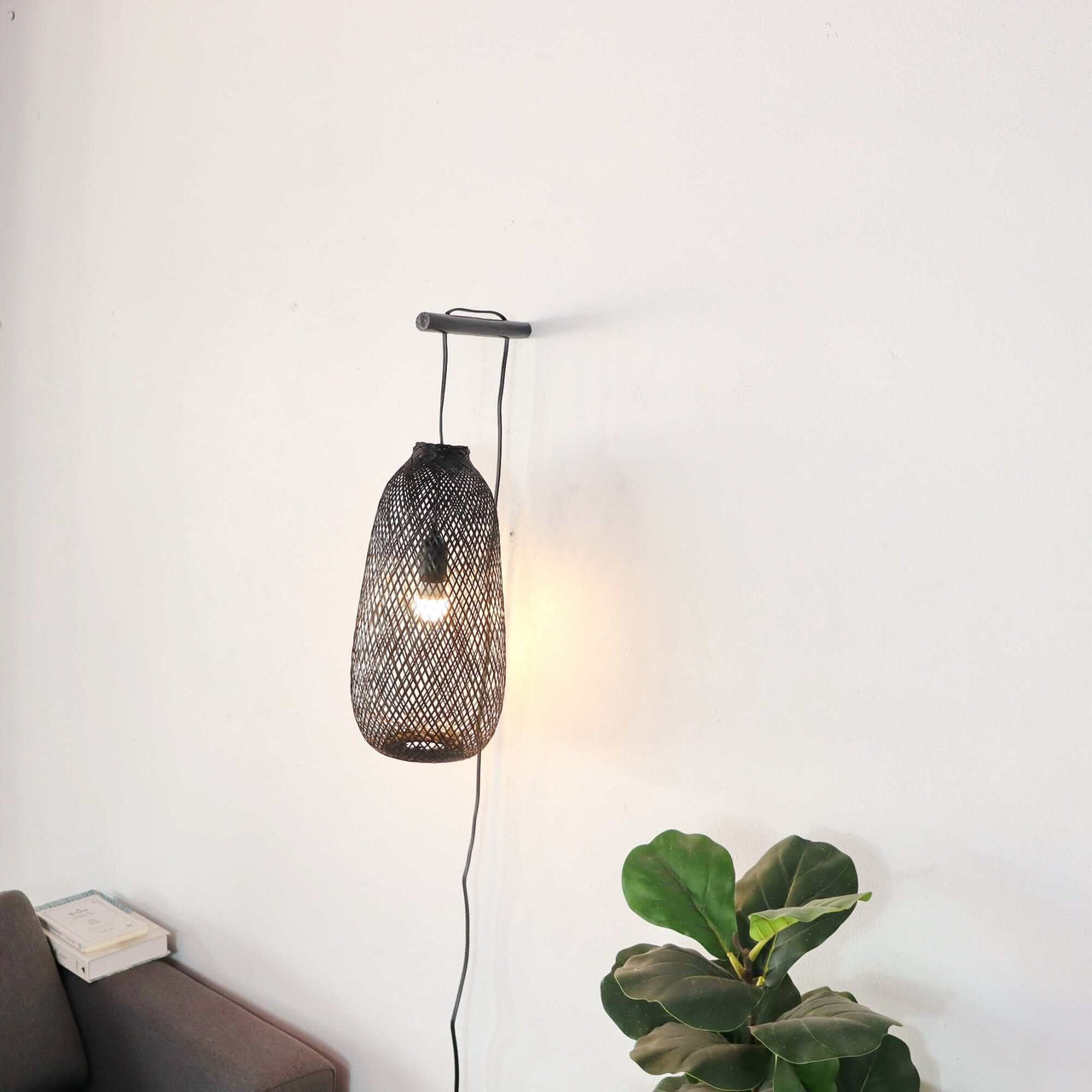 ME TI NEE - Black Boho Wall Sconce (Plug in)