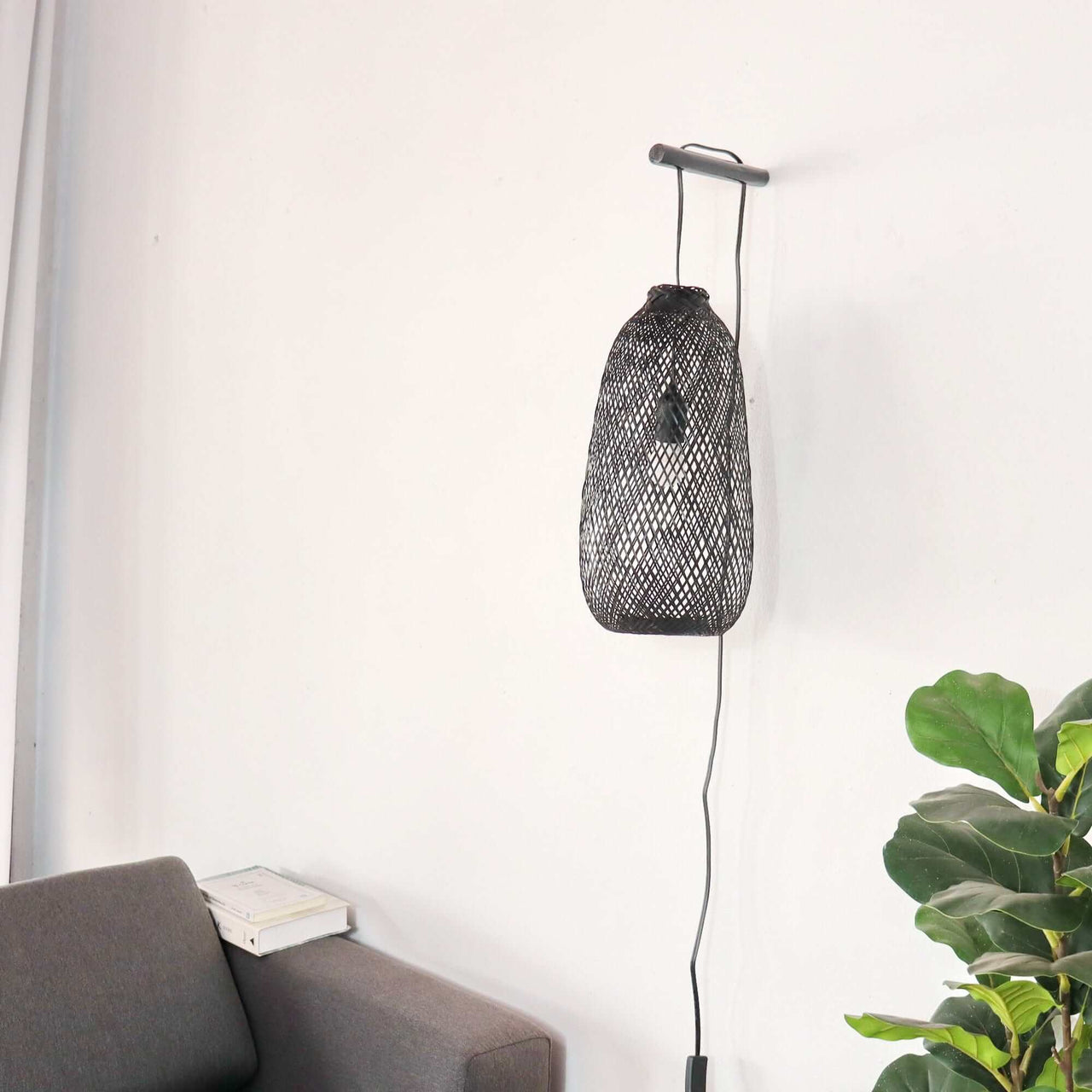 ME TI NEE - Black Boho Wall Sconce (Plug in)