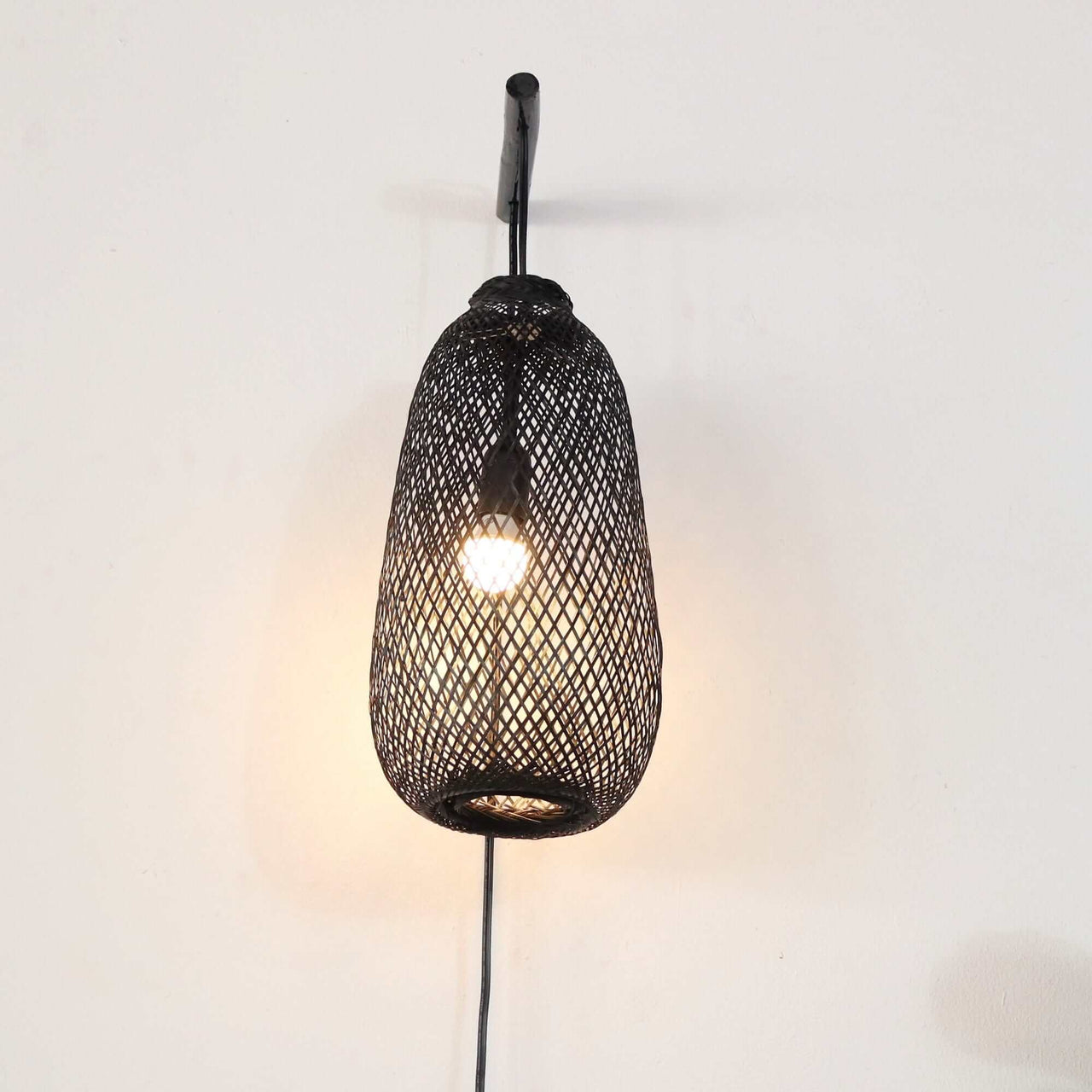 ME TI NEE - Black Boho Wall Sconce (Plug in)