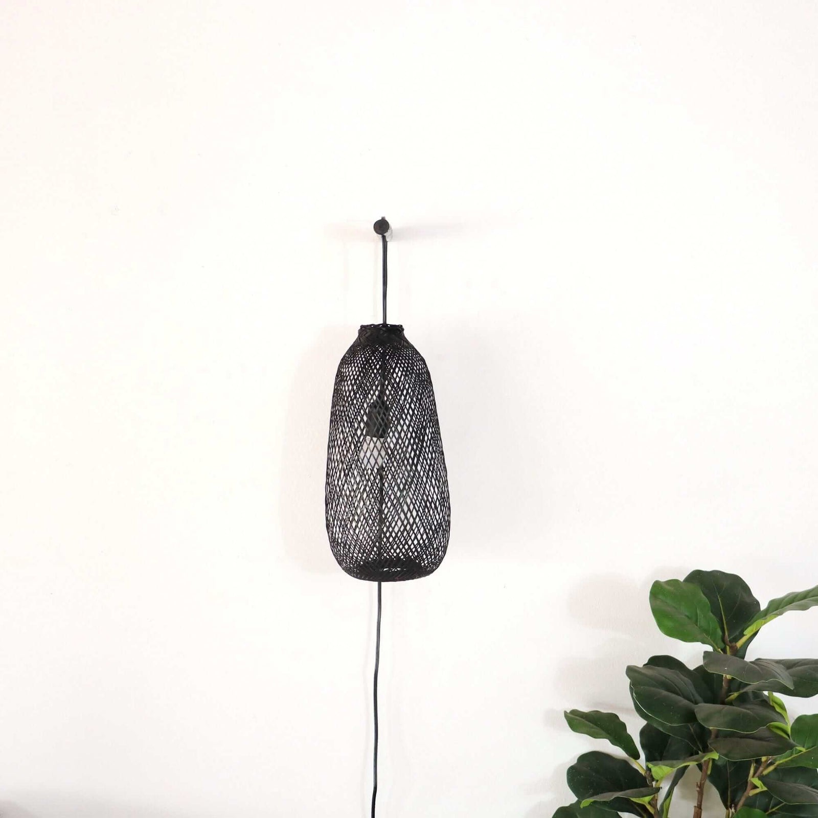 ME TI NEE - Black Boho Wall Sconce (Plug in)
