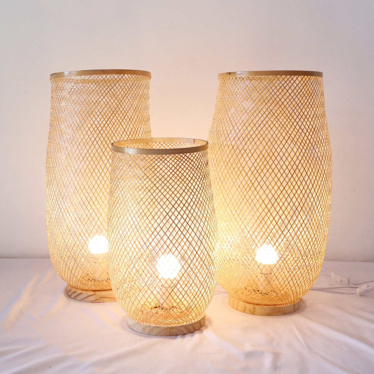LUCK - Freestanding Bamboo Boho Floor Lamp
