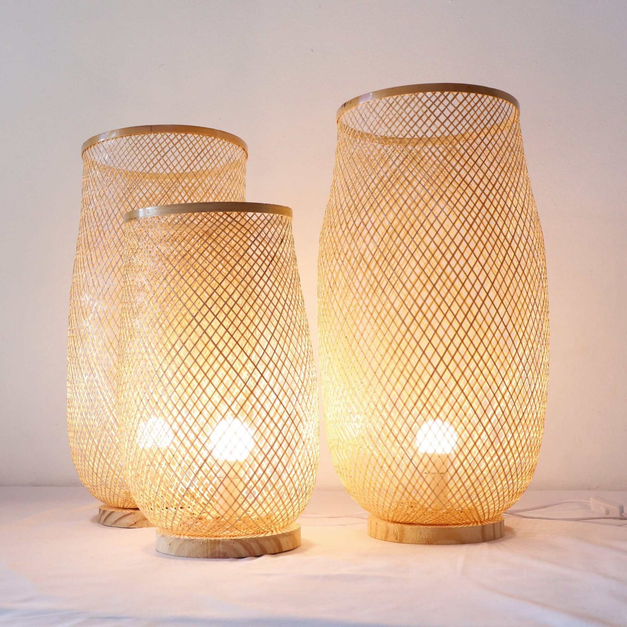 LUCK - Freestanding Bamboo Boho Floor Lamp