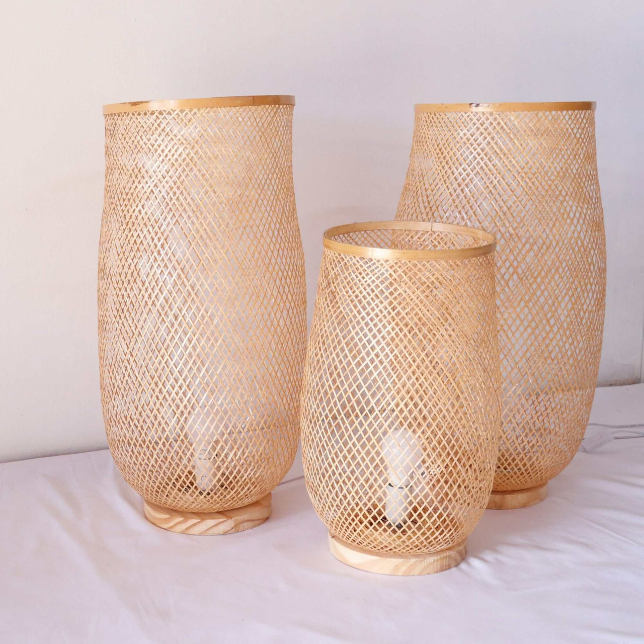LUCK - Freestanding Bamboo Boho Floor Lamp