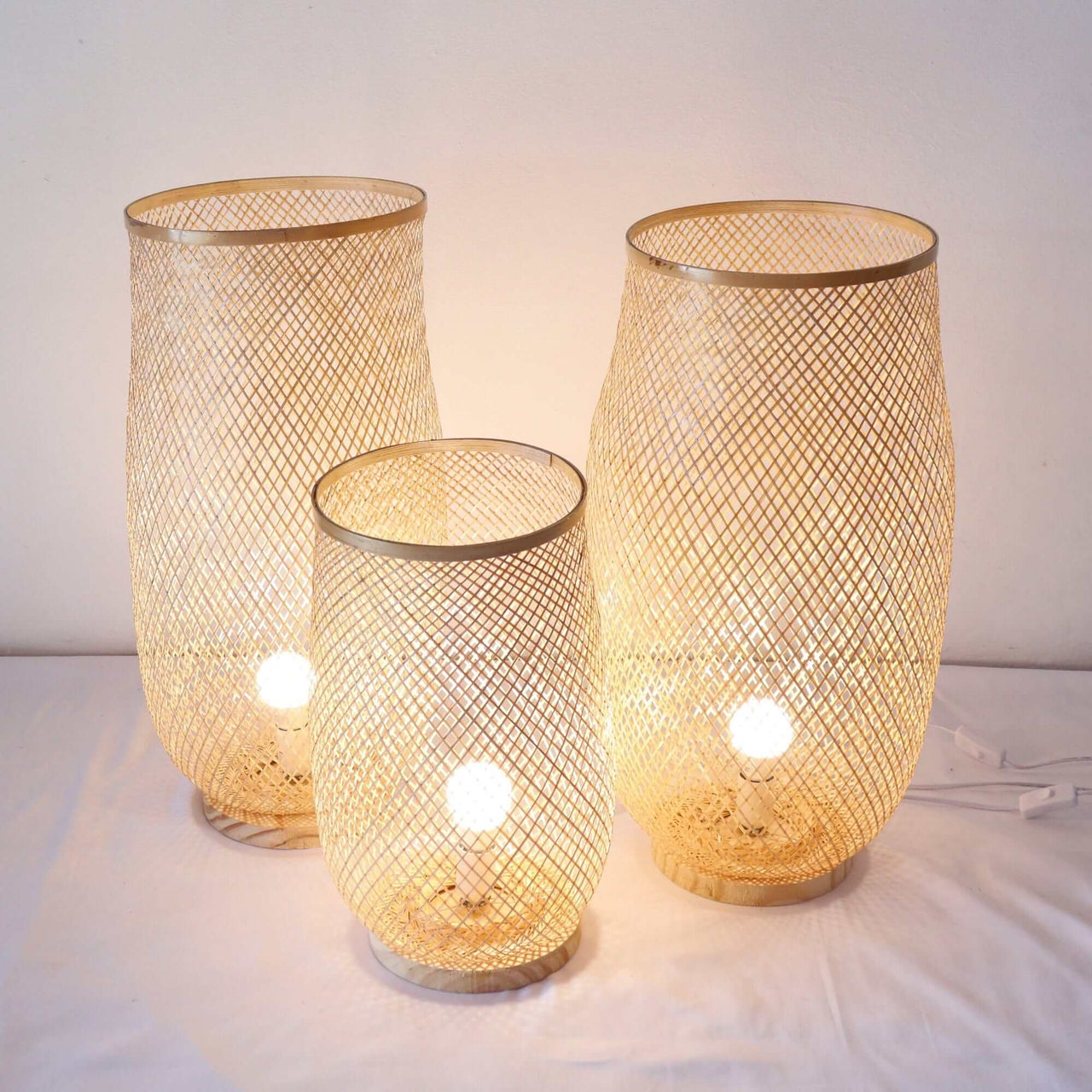 LUCK - Freestanding Bamboo Boho Floor Lamp