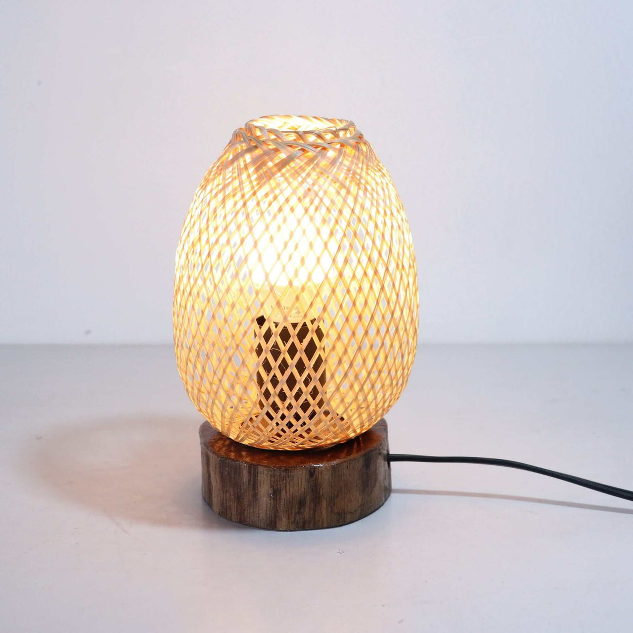 ANAN TA YA - Boho Bamboo Bedside Lamp