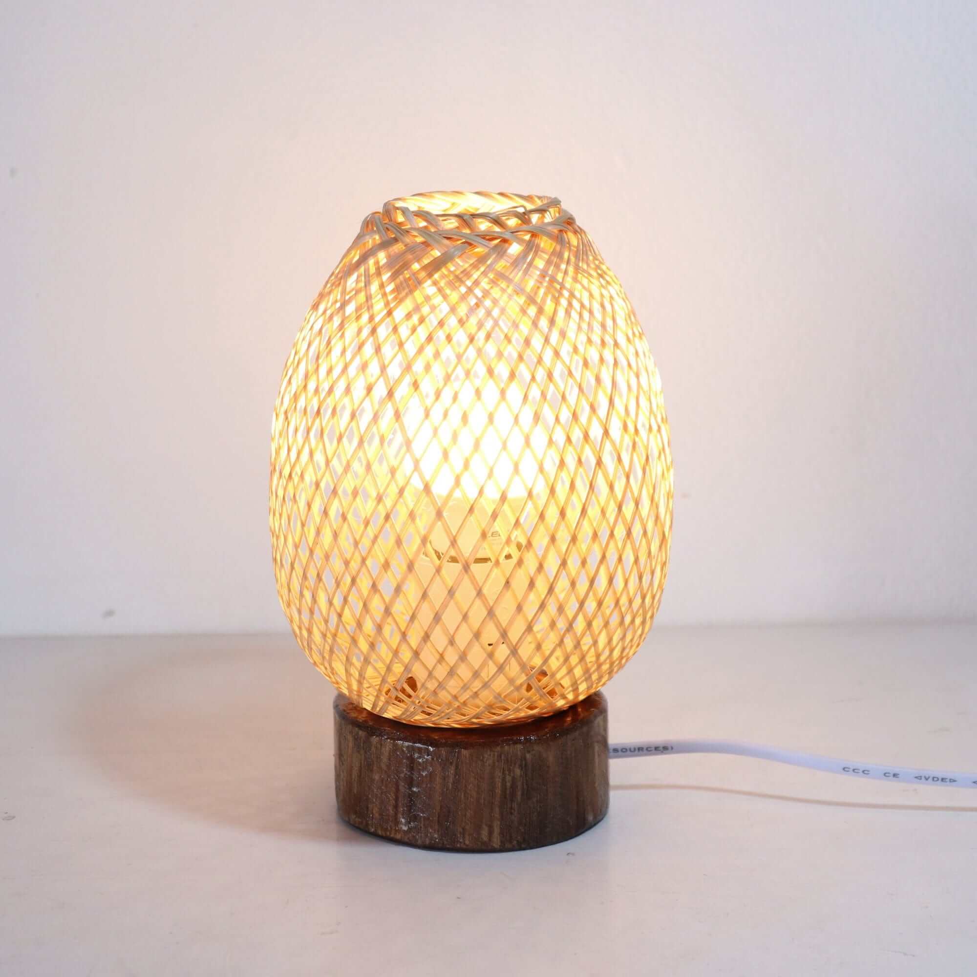 ANAN TA YA - Boho Bamboo Bedside Lamp