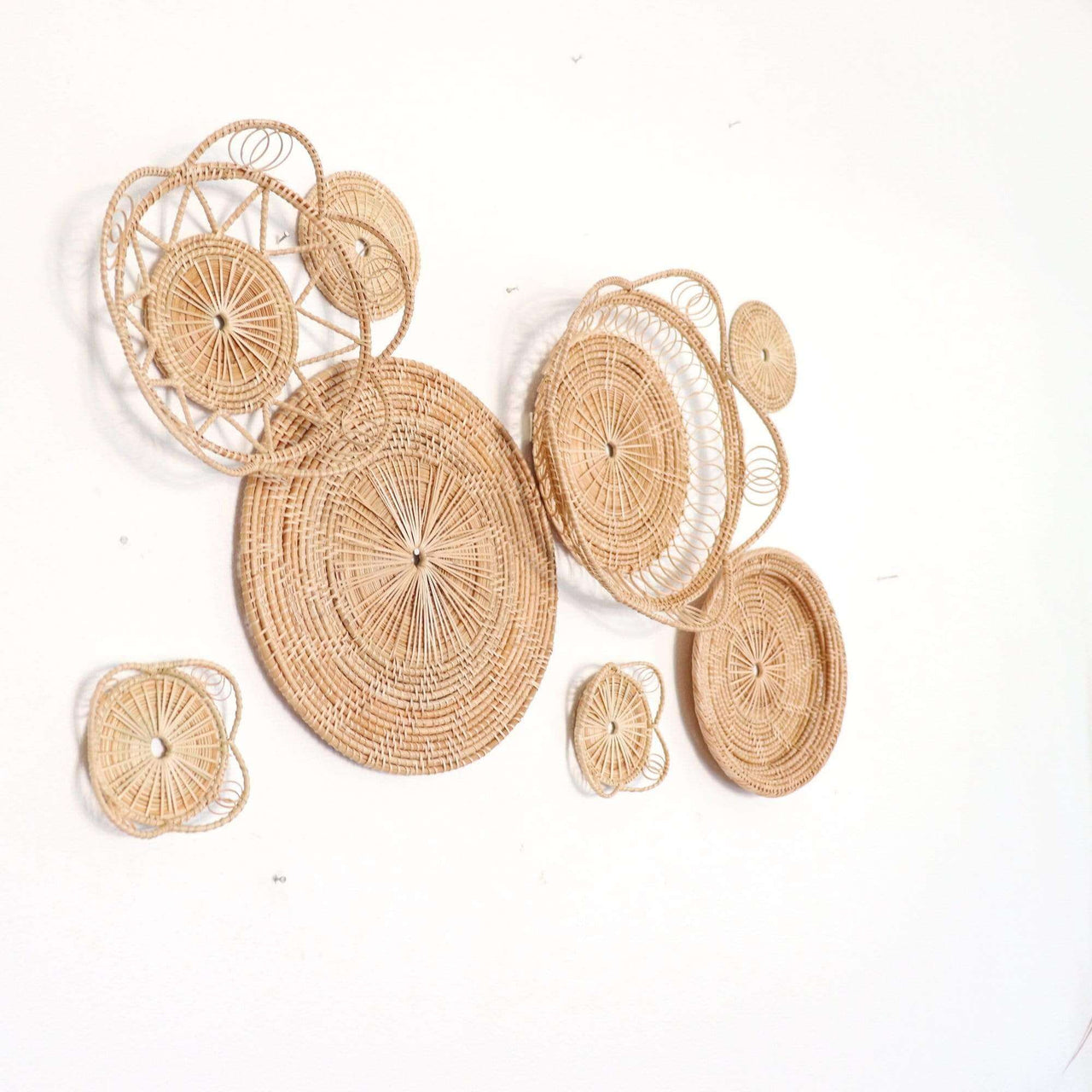 HOM - Rattan Wall Art Décor Hanging (Set of 8)