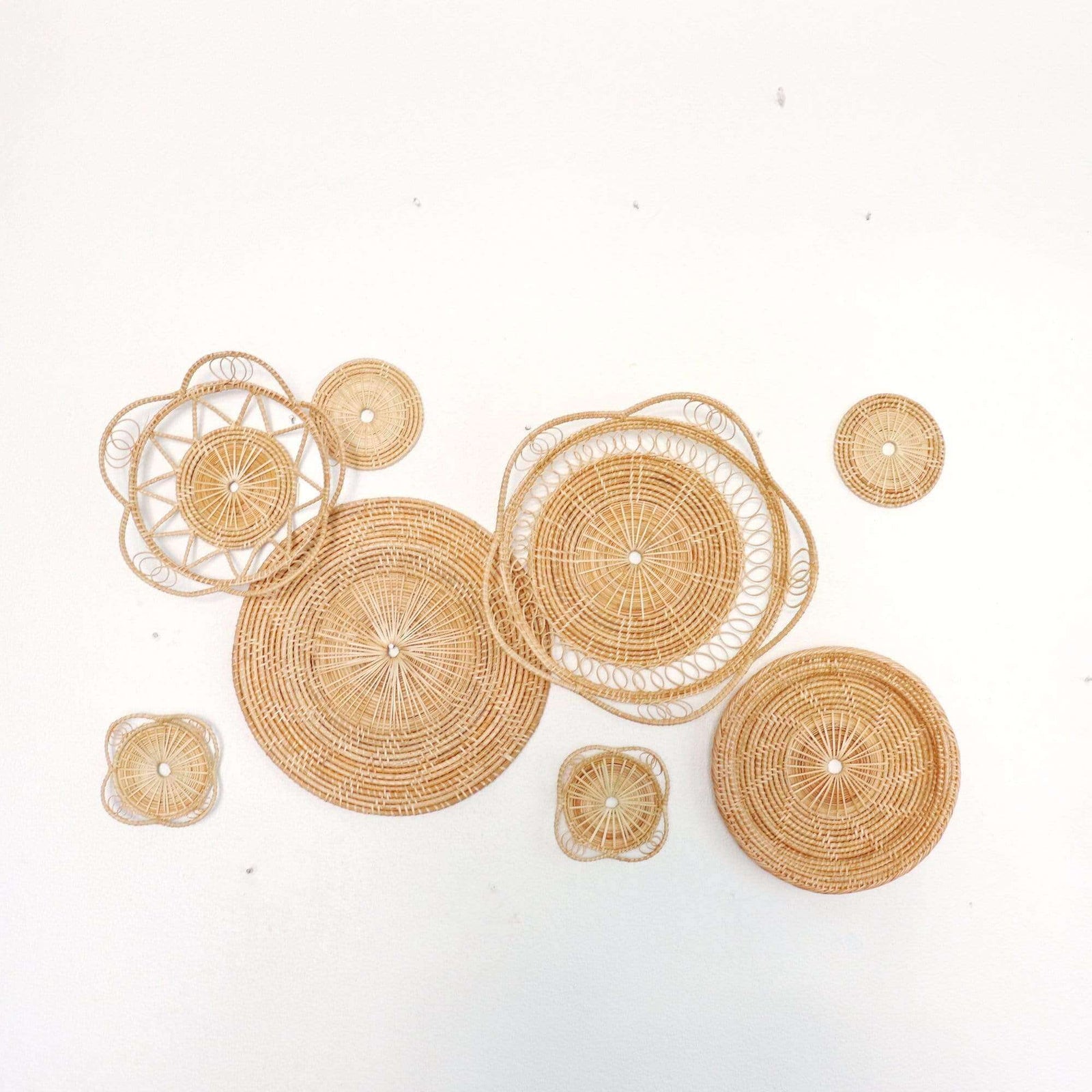 HOM - Rattan Wall Art Décor Hanging (Set of 8)