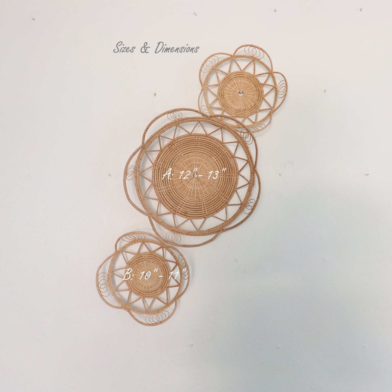JI RAT - Rattan Wall Hanging Décor (Set of 3)