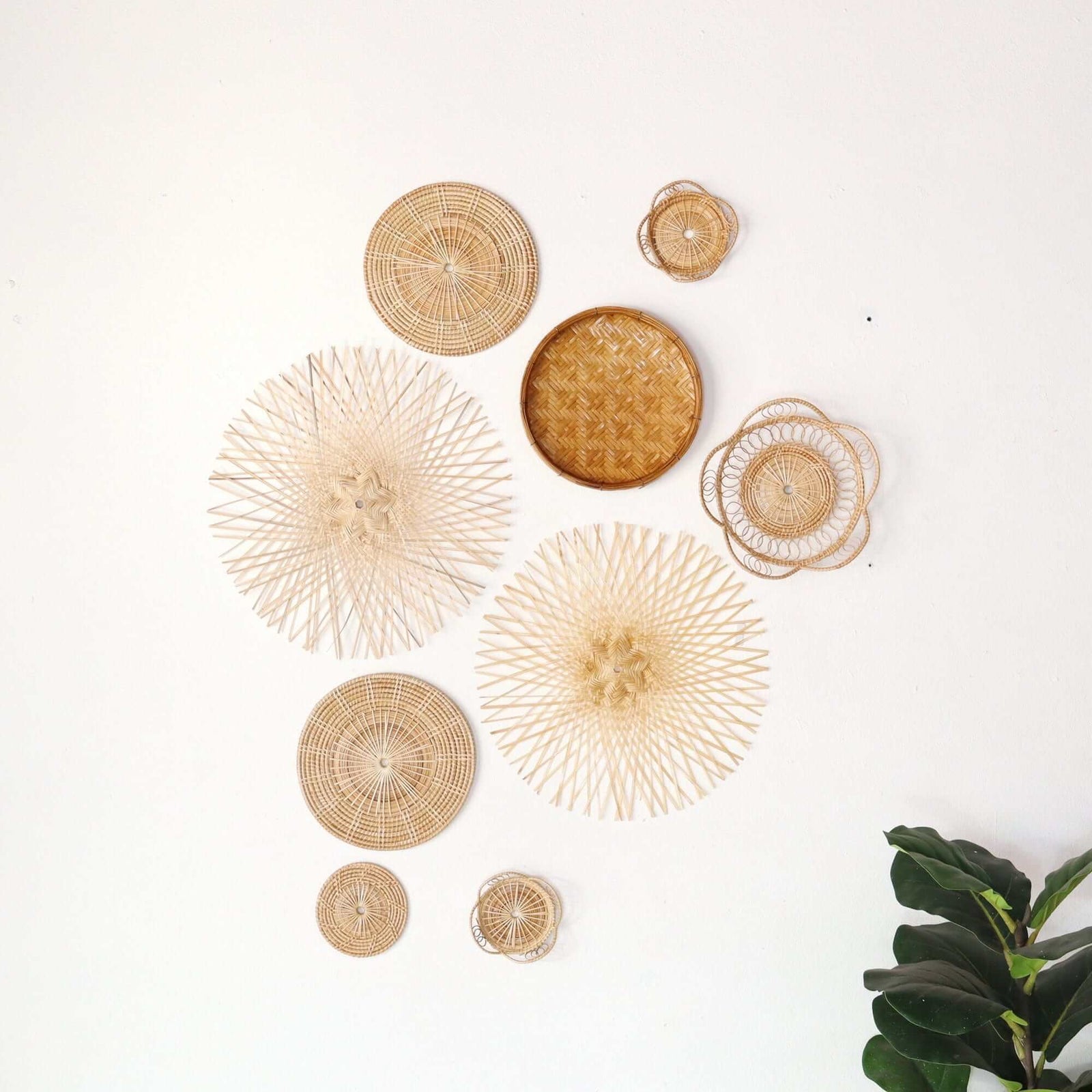 KA TIN - Bamboo Wall Hanging Set of 9