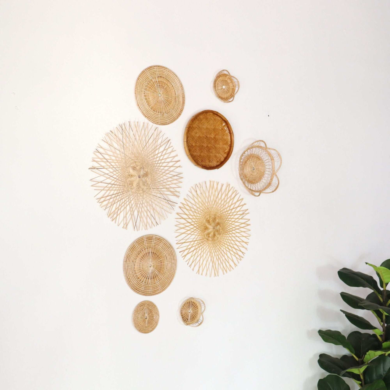 KA TIN - Bamboo Wall Hanging Set of 9