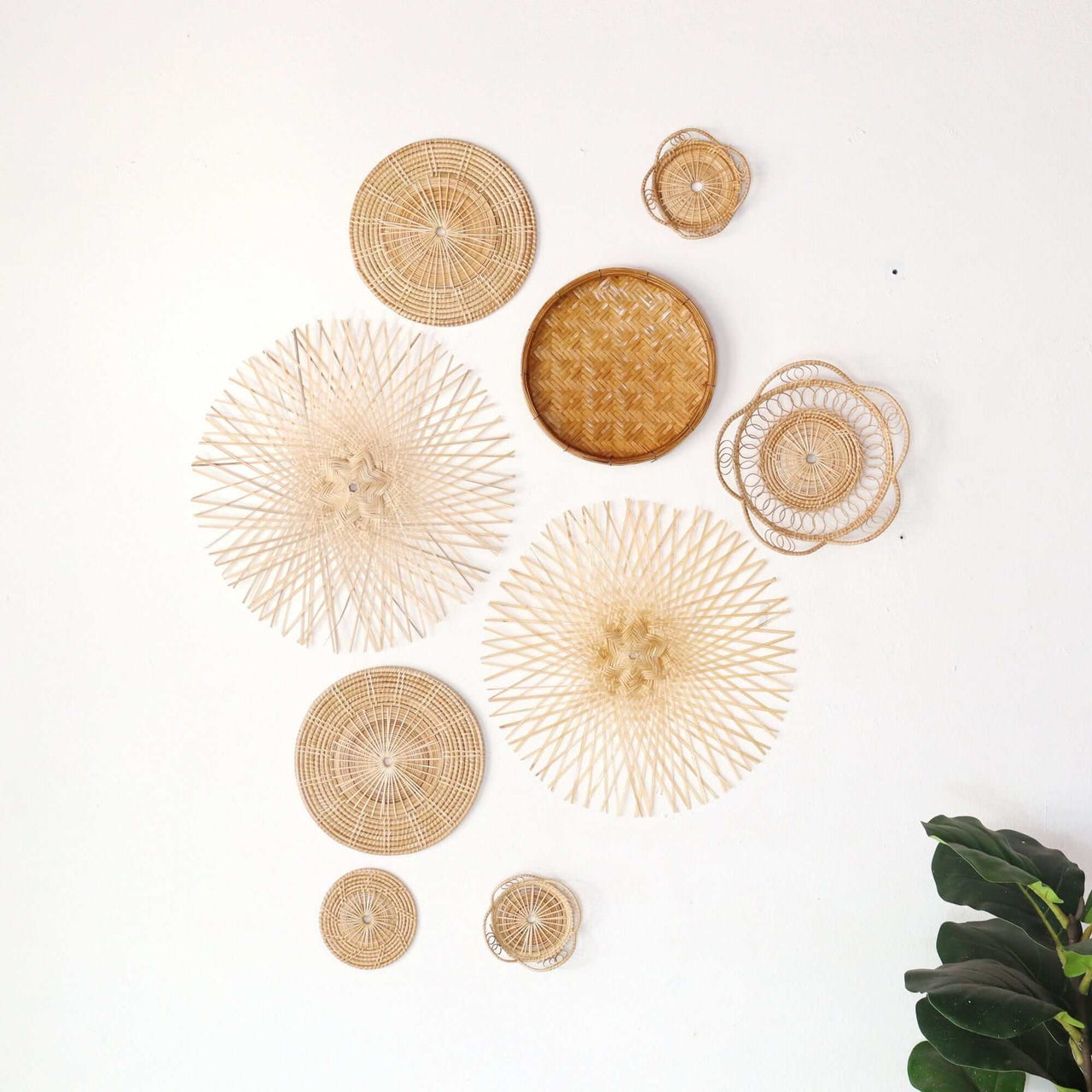 KA TIN - Bamboo Wall Hanging Set of 9