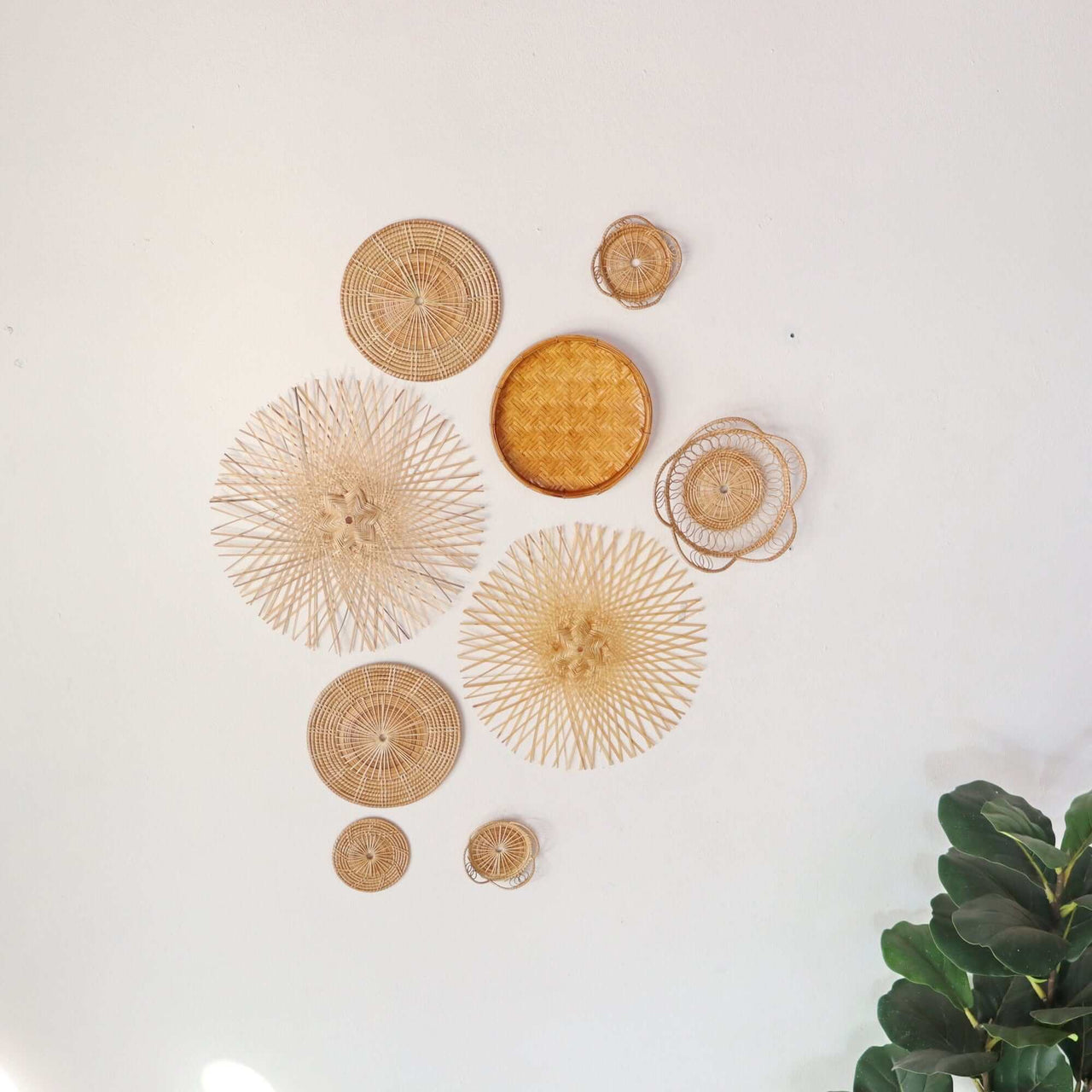 KA TIN - Bamboo Wall Hanging Set of 9
