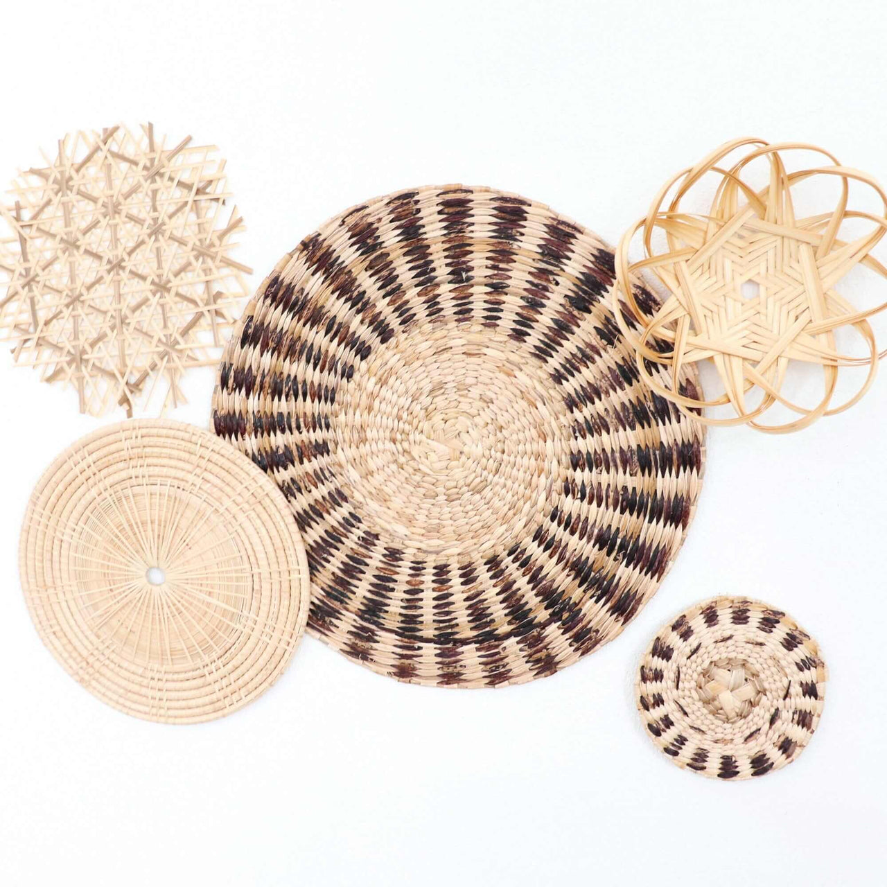 LA PAT - Boho Rattan Wall Hanging (Set of 5)