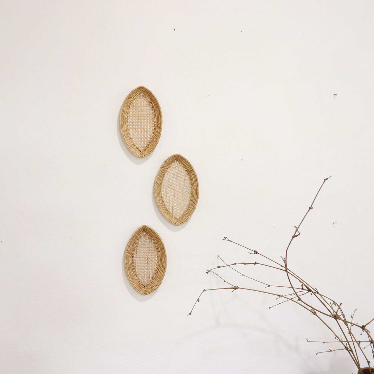 PU NAT - Rattan Wall Hanging Décor (Set of 3)