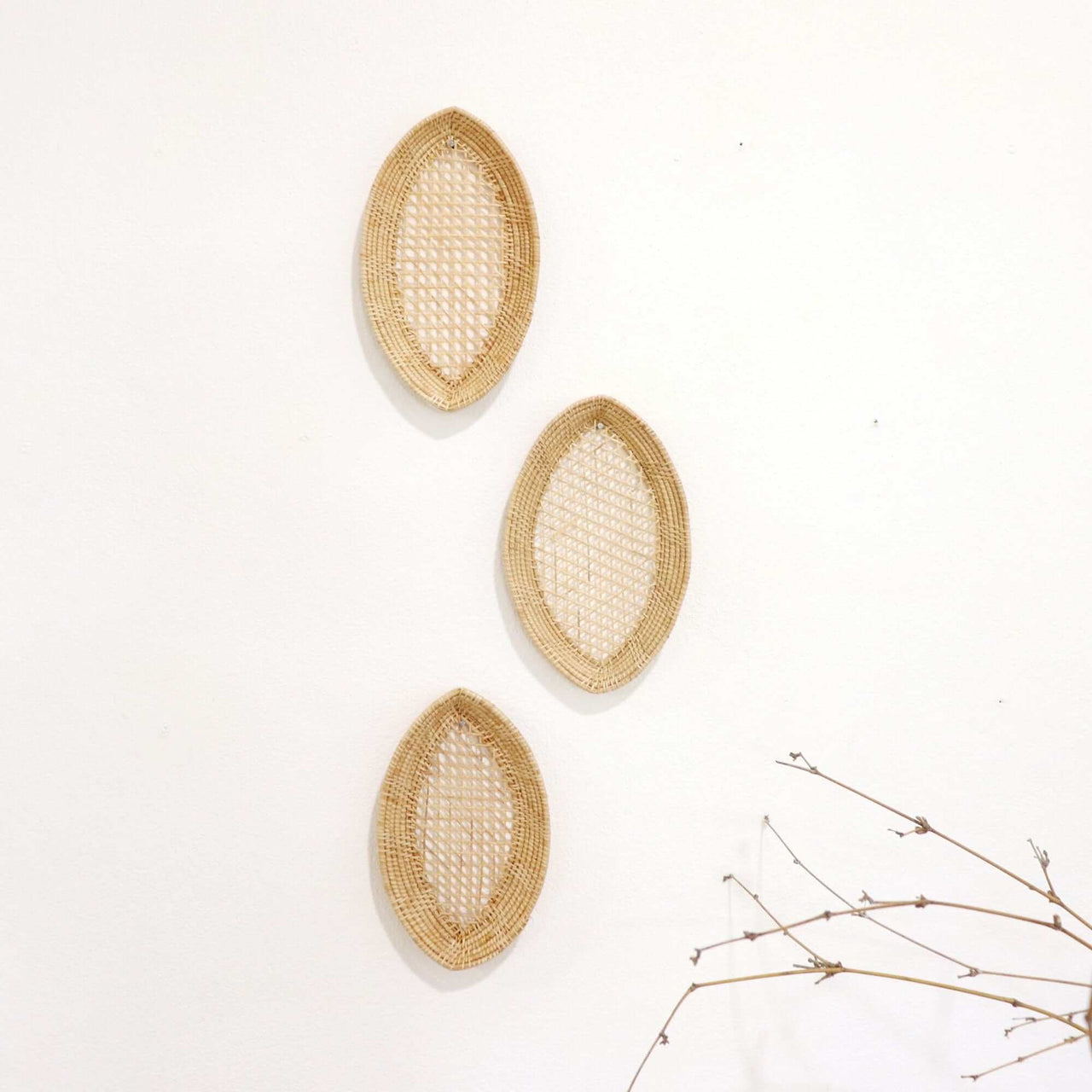 PU NAT - Rattan Wall Hanging Décor (Set of 3)