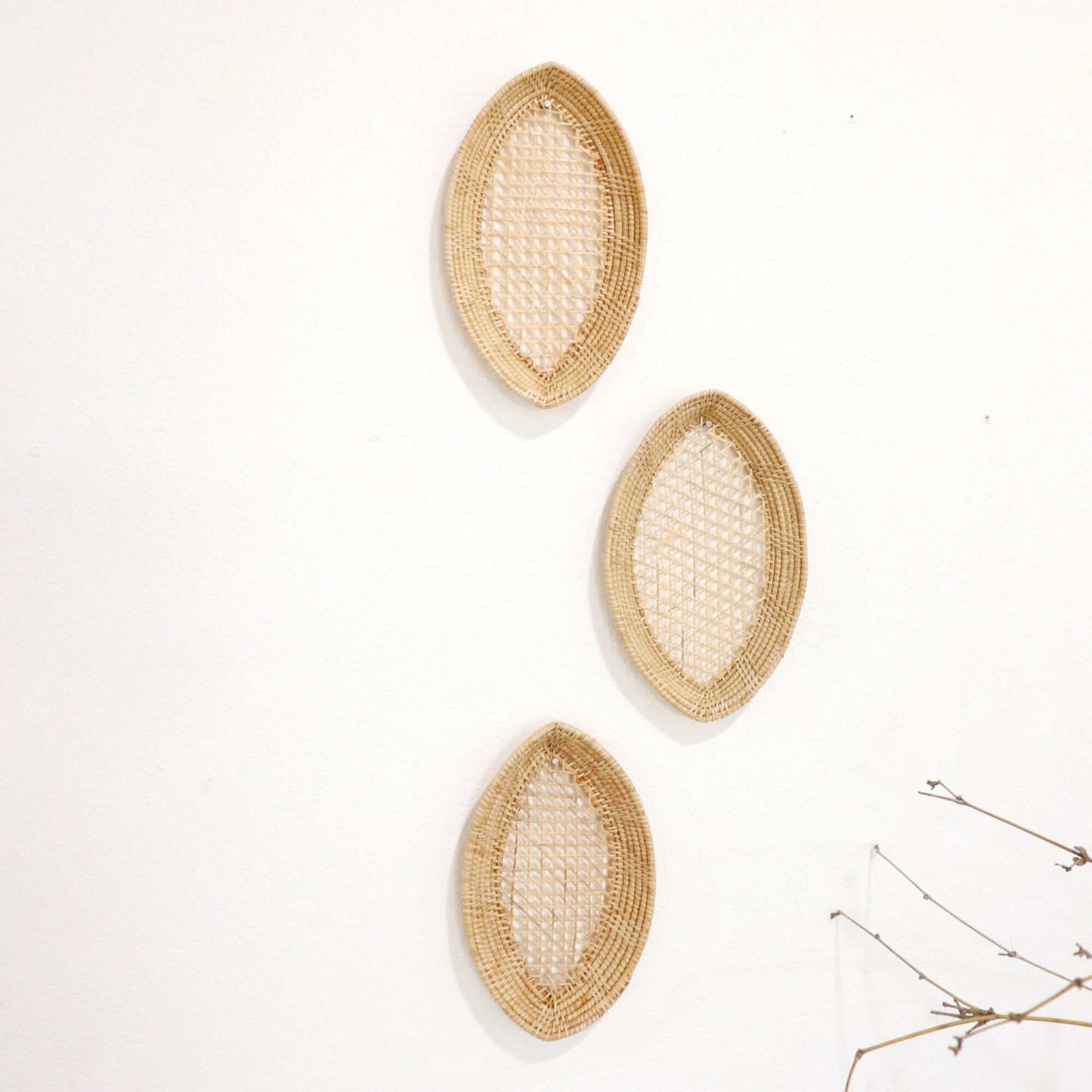 PU NAT - Rattan Wall Hanging Décor (Set of 3)