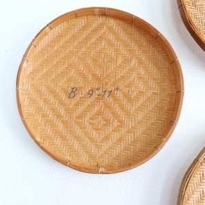 RANOO - Round Bamboo Wall Plates (Set of 3) 14 inches and 9 inches baskets