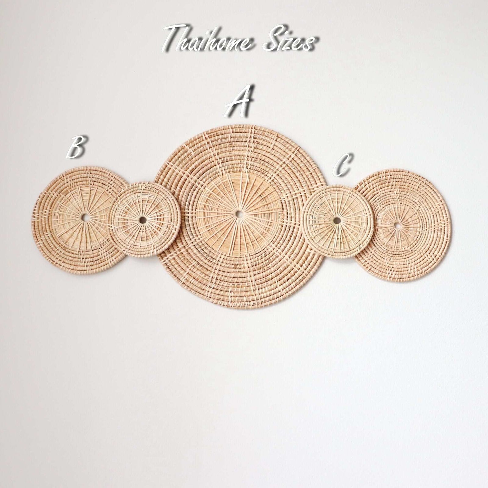 SA LA - Rattan Wall Hanging Décor (Set of 5)