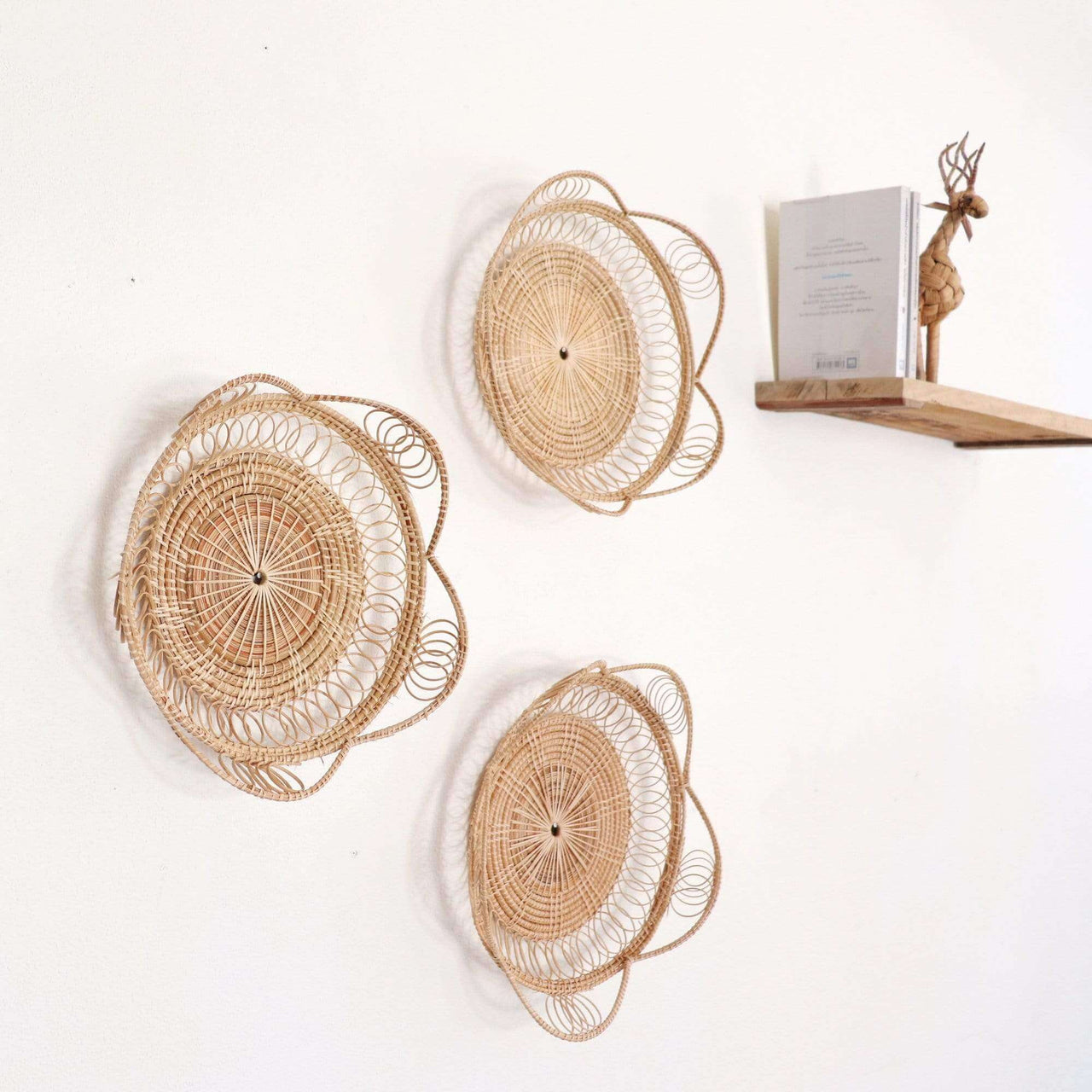 WAN JAI - Rattan Wall Hanging Décor (Set of 3)